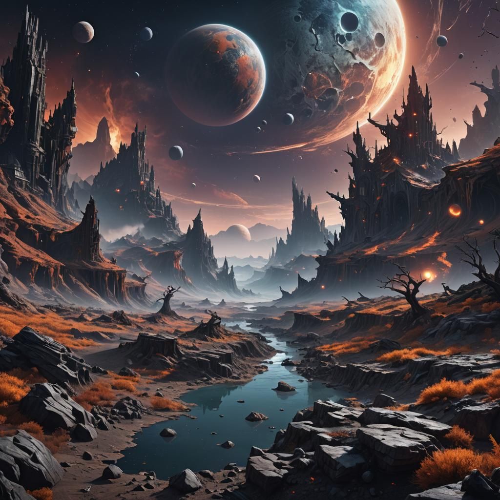 Fantastical Planets and Moons in Deep Color