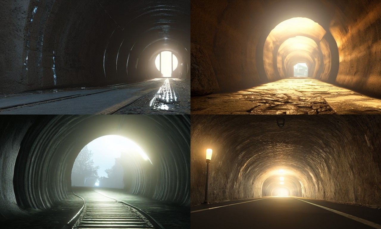 Dramatic Tunnel End Light in Hyperreal 3D