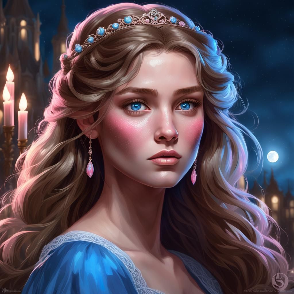 Moonlit Princess Portrait in Hyperdetailed Digital Art
