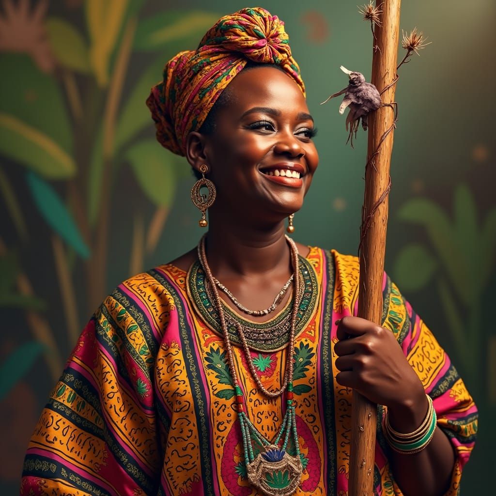 Yoruba Villager Celebrates Culture in Vibrant Portrait