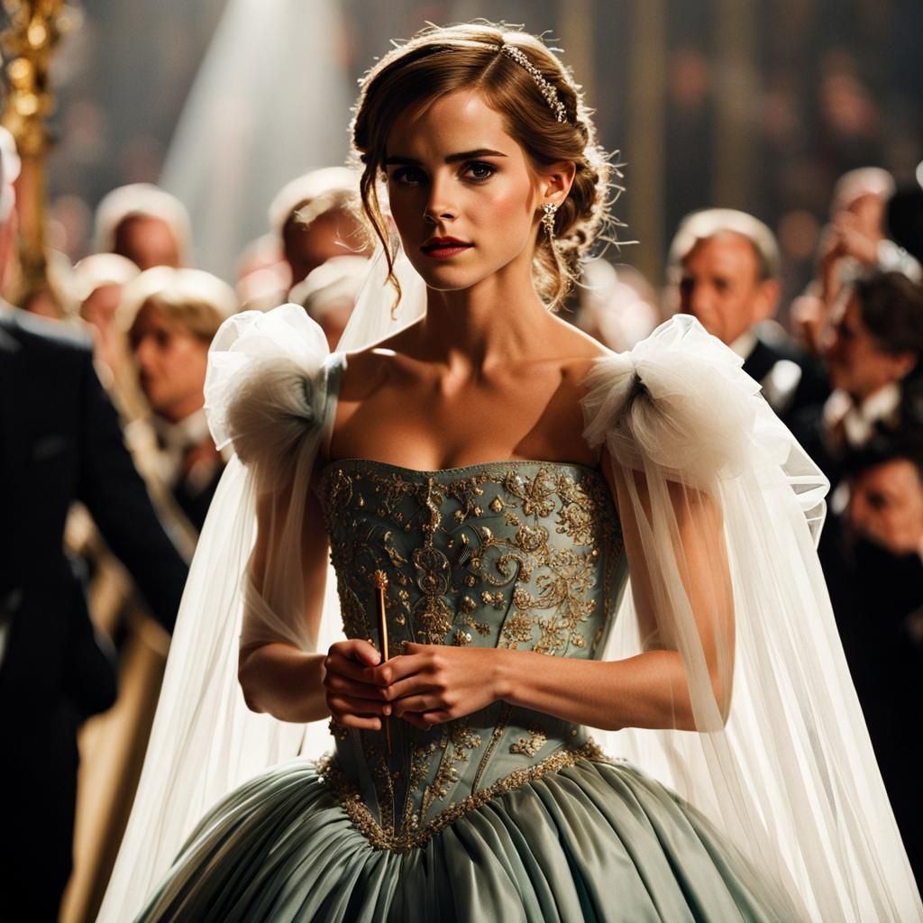 Woman in Ball Gown Holding Wand Portrait