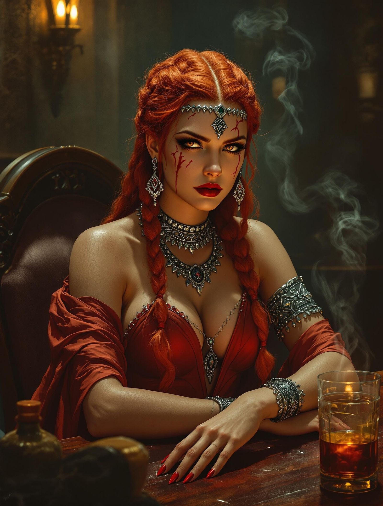 Celtic Warrior Queen in a 1920s Speakeasy