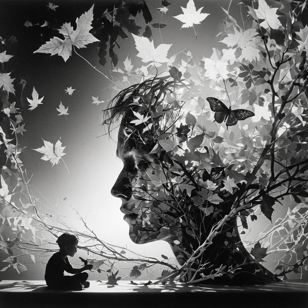 Abstract Surreal Black and White Photogram Art