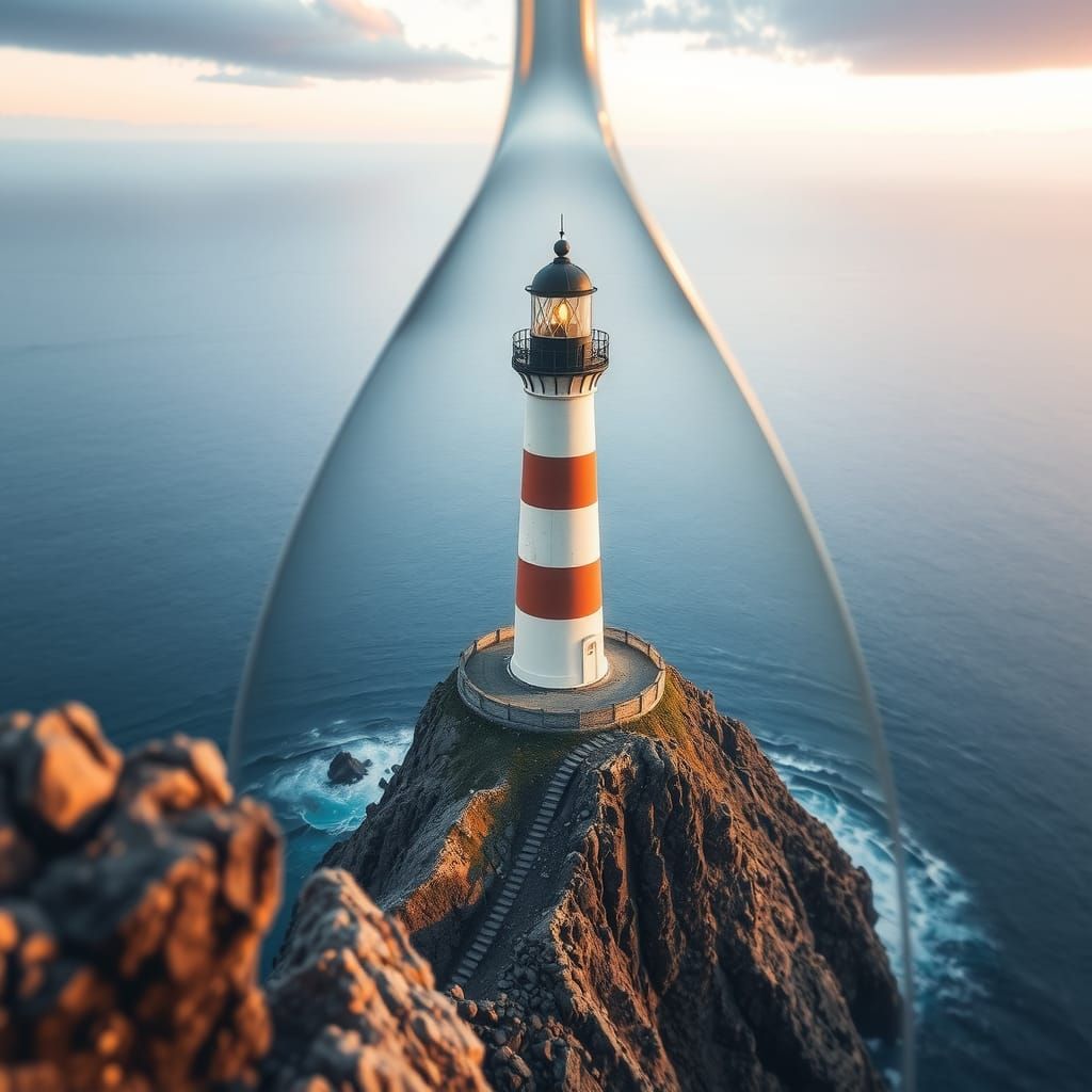 Lighthouse in a Water Drop