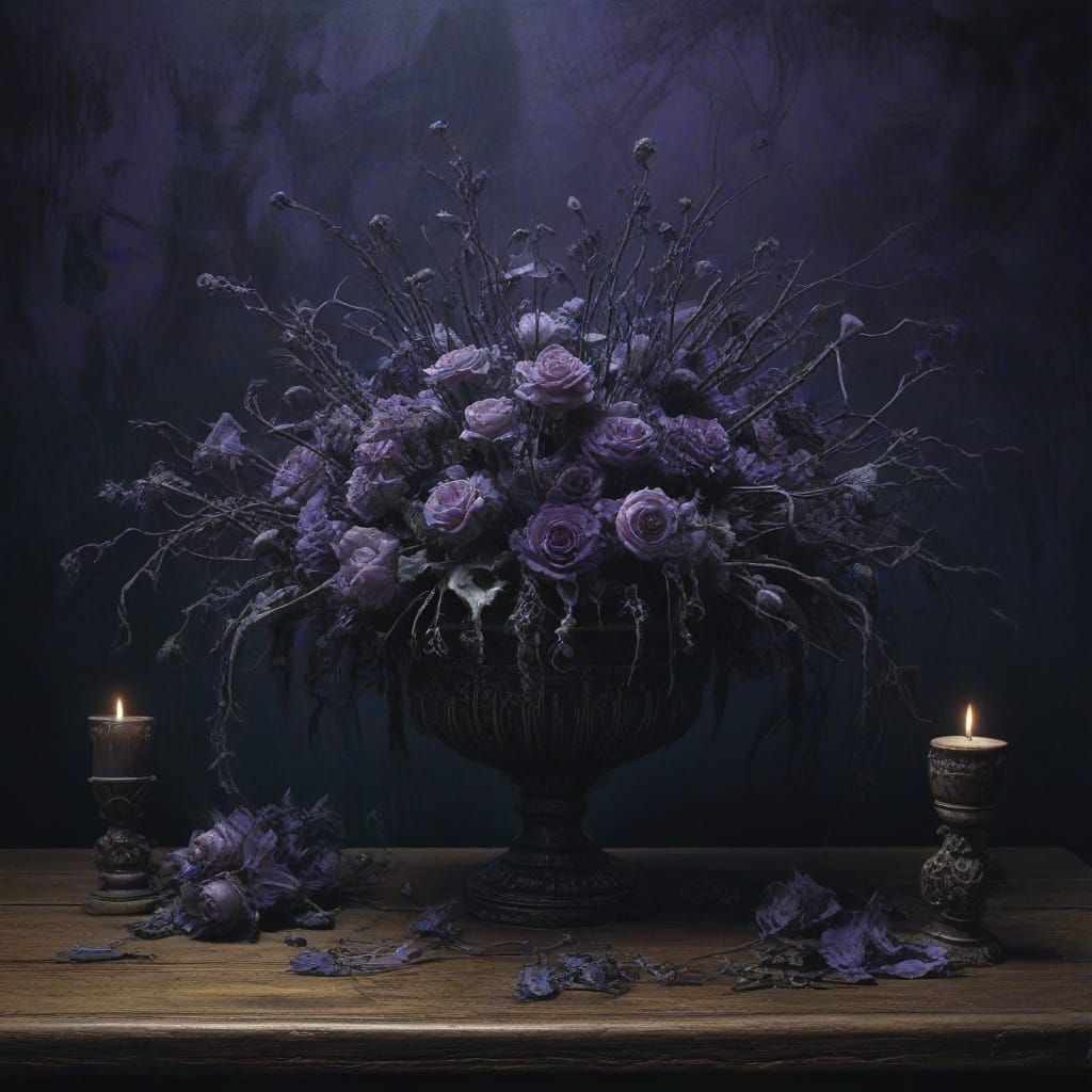 Ethereal Gothic Florals in Flickering Candlelight