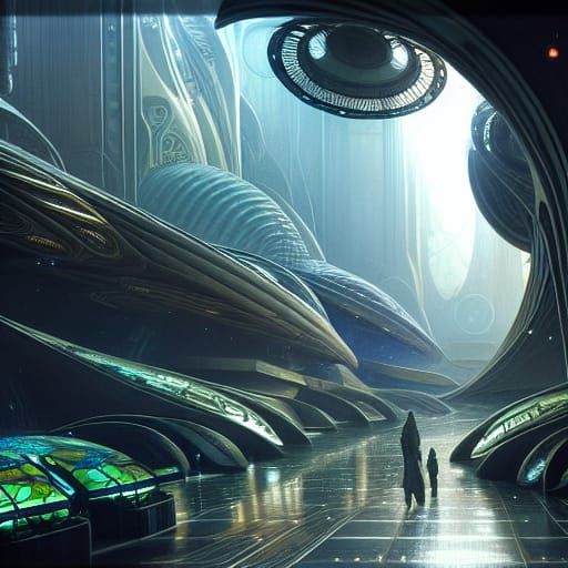 Futuristic Sci-Fi Oasis Concept Art