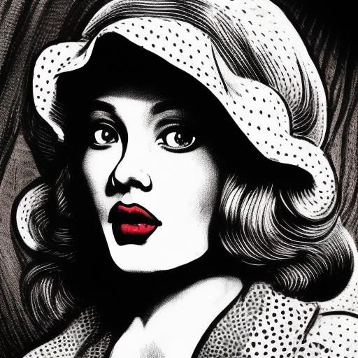 Creepy Porcelain Doll with Dialogue Bubble in Grayscale