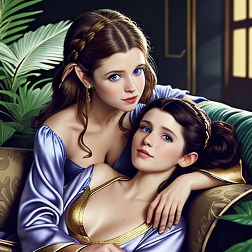 Portrait of Smiling Woman in Silk Pajamas