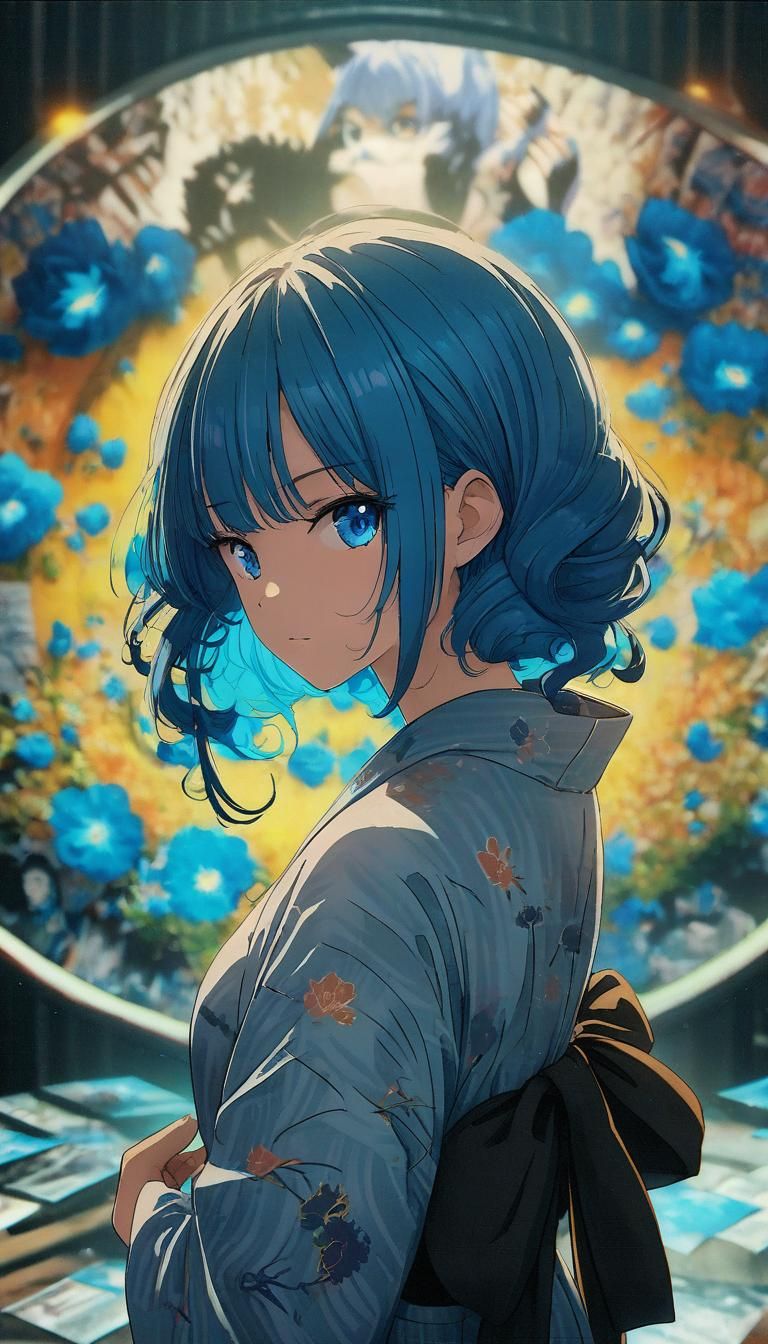 Anime Fox-Girl in Tokyo: Cel-Shaded Digital Art