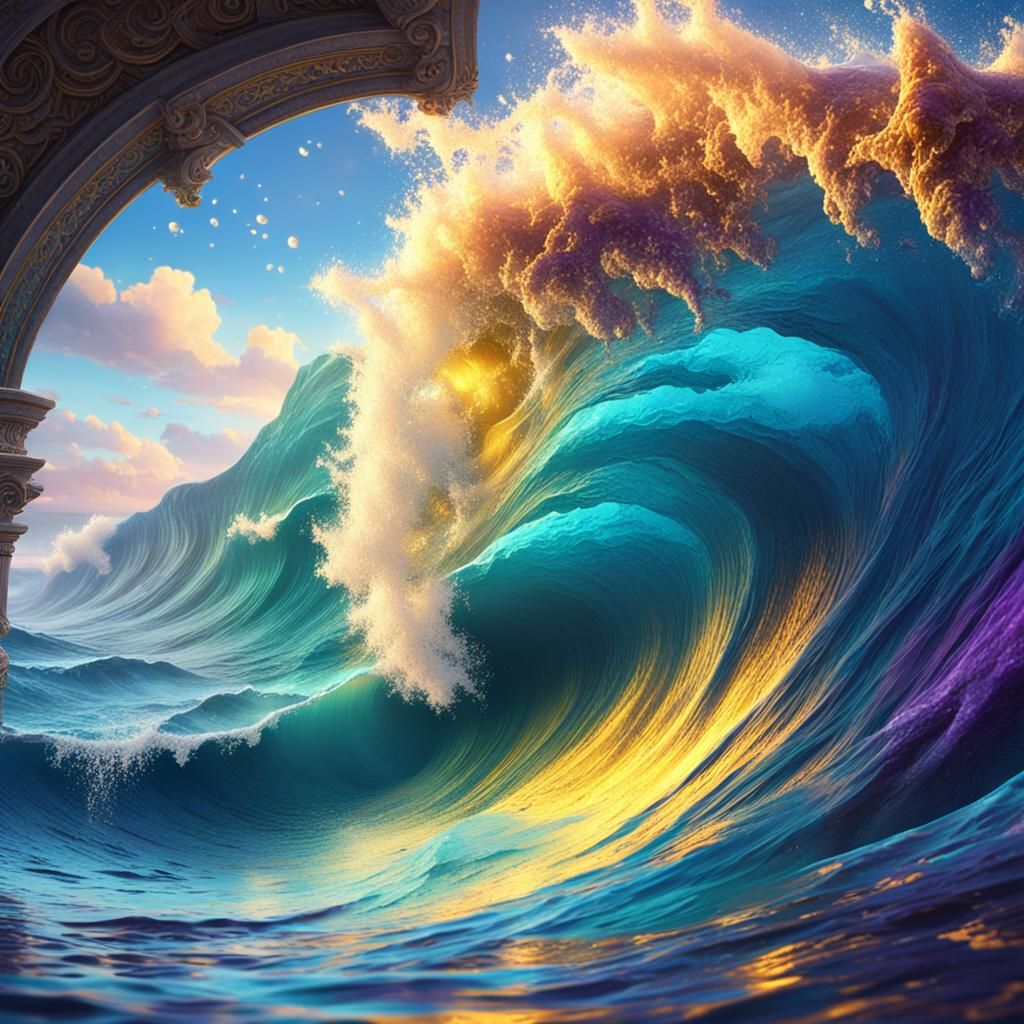 Ocean Waves: Dark Fantasy Concept Art in 8K