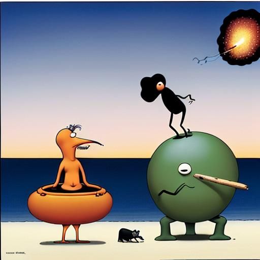 The Far Side Characters: Gary Larson's comics often featured humorous stick figure characters in surreal situations.
pe...