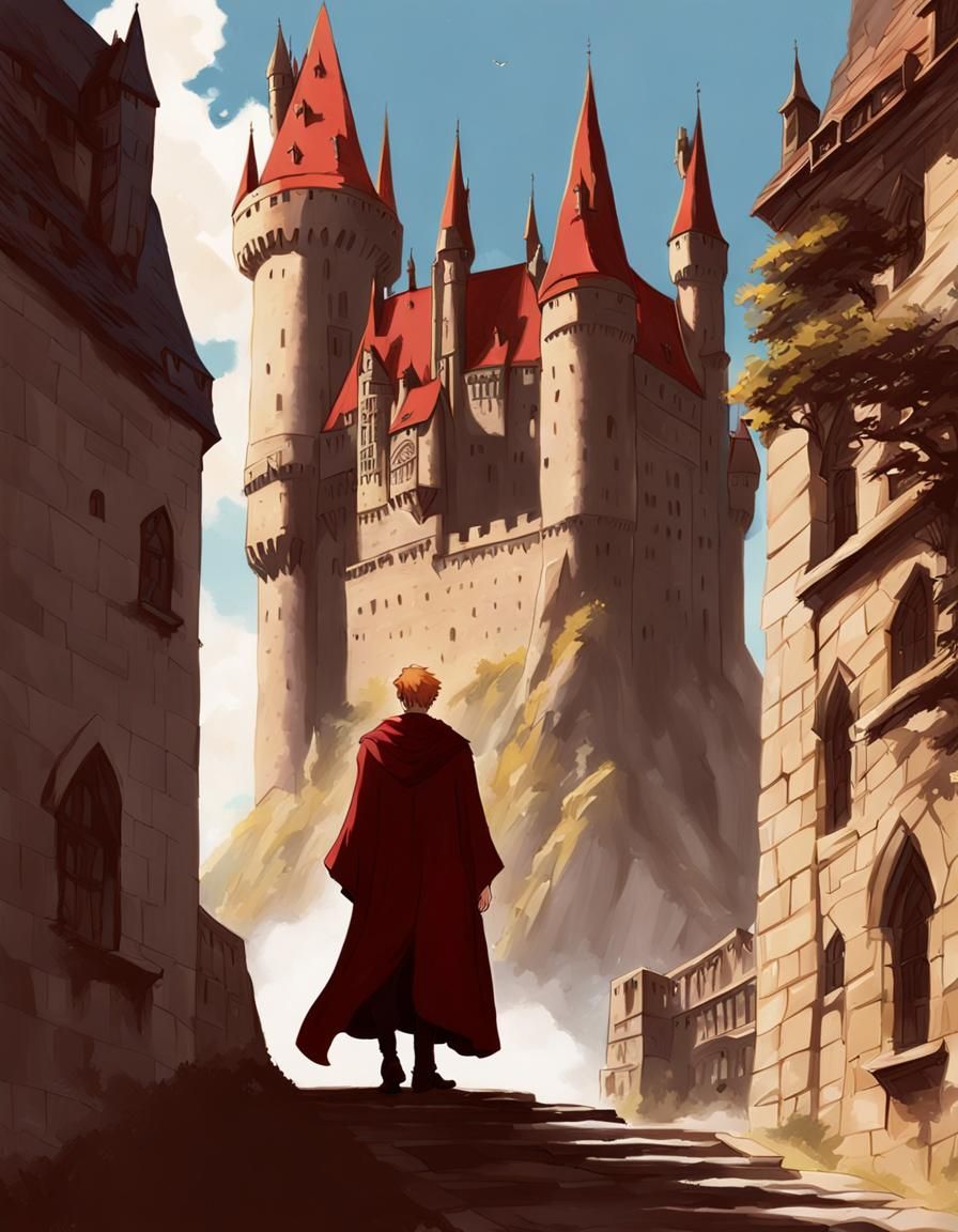 Godric Gryffindor at Hogwarts in Ghibli Style