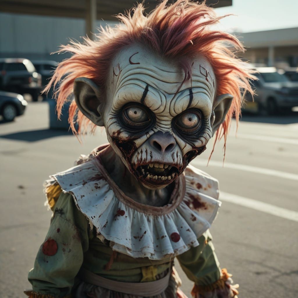 Post-Apocalyptic Baby Girl Weeps in Abandoned Walmart Parkin...