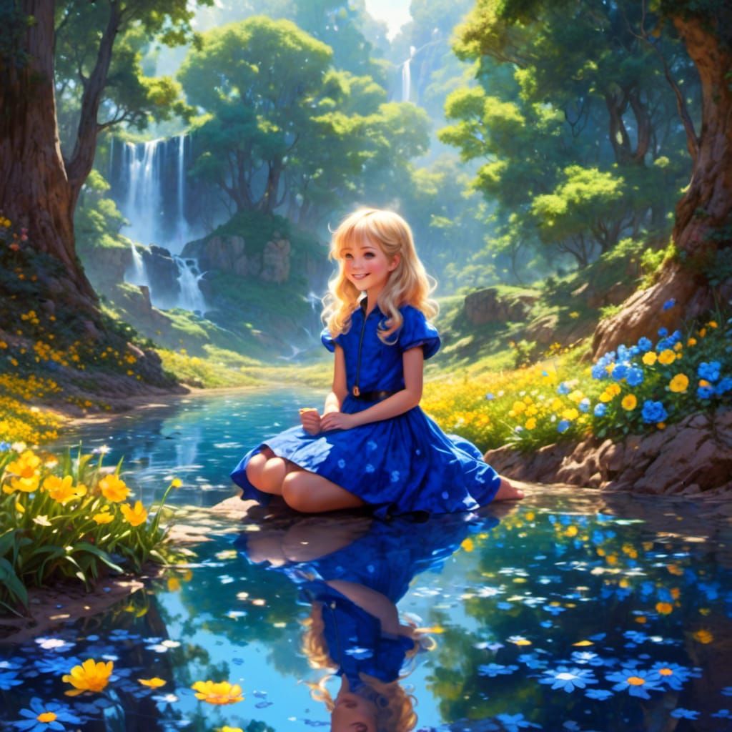 Chibi Martian Girl in Australian Tonalism Style