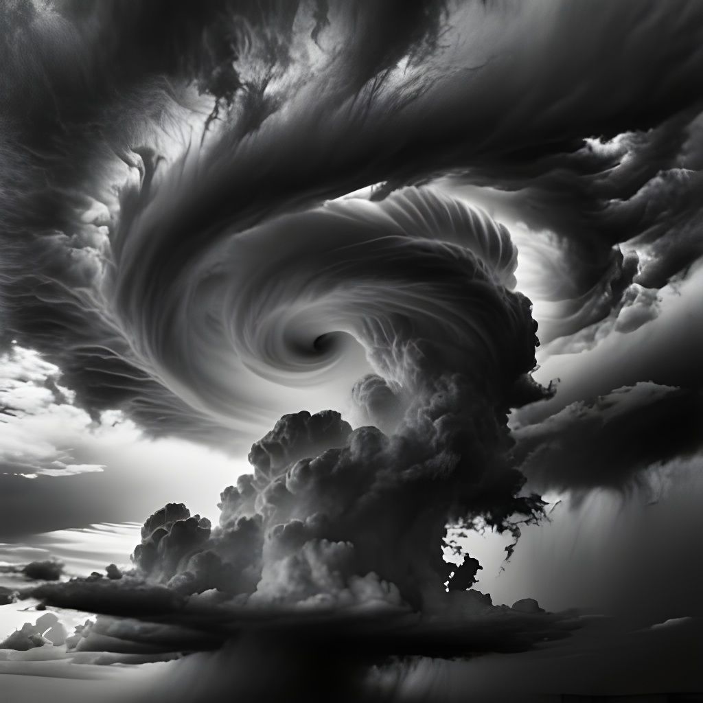 Dramatic Black and White Supercell Thunderstorm Photograph