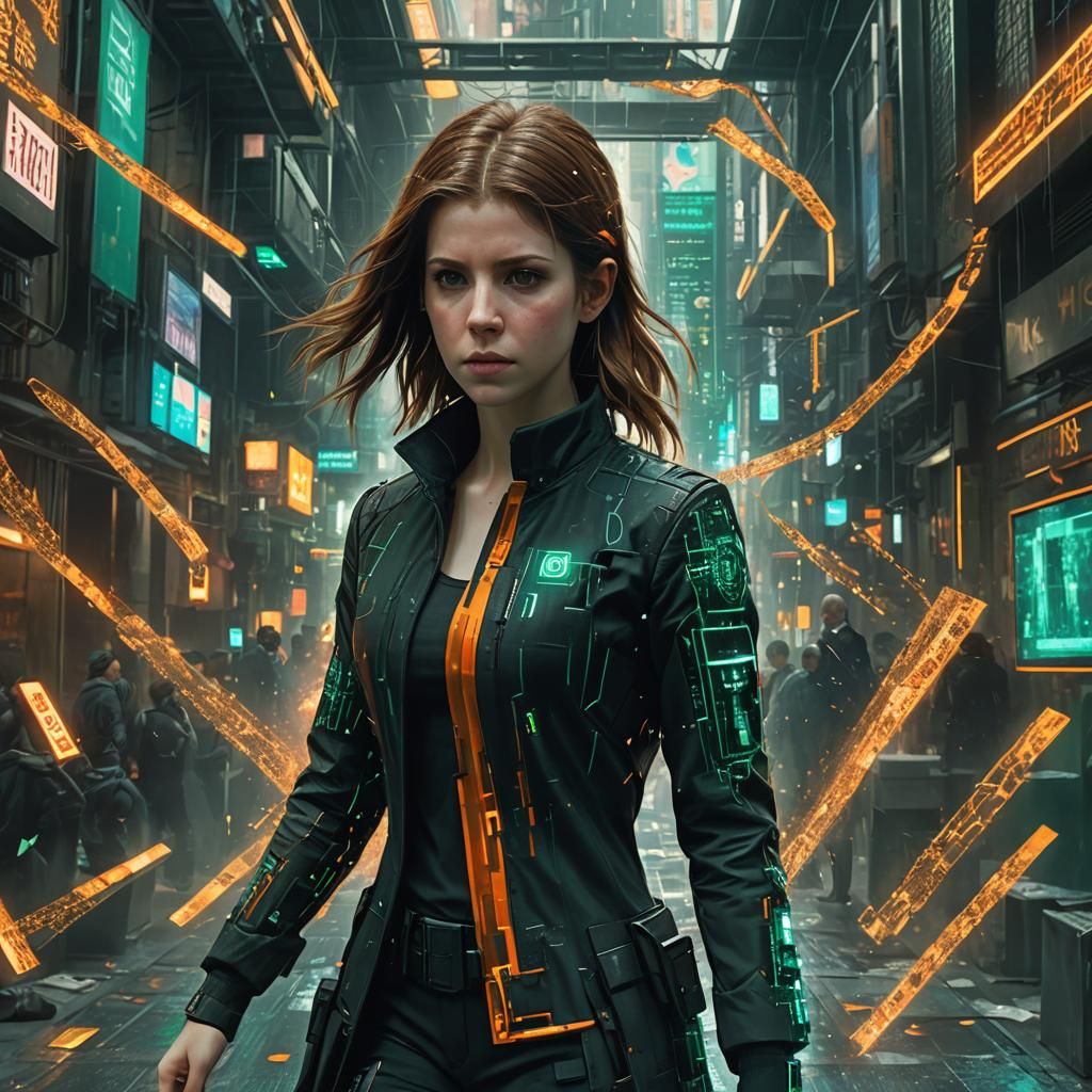 Woman in The Matrix, Digital Art Style