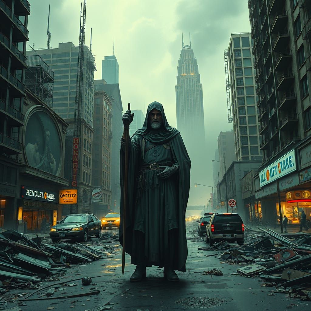 Post-Apocalyptic Houston in Cyberpunk Ruin