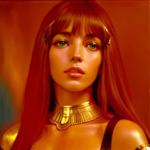 Photorealistic Portrait Inspired by Jane Birkin and Cleopatr...