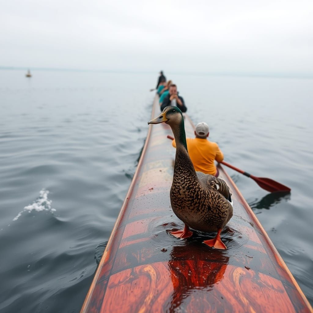 Duck Figurehead on a Howling Boat