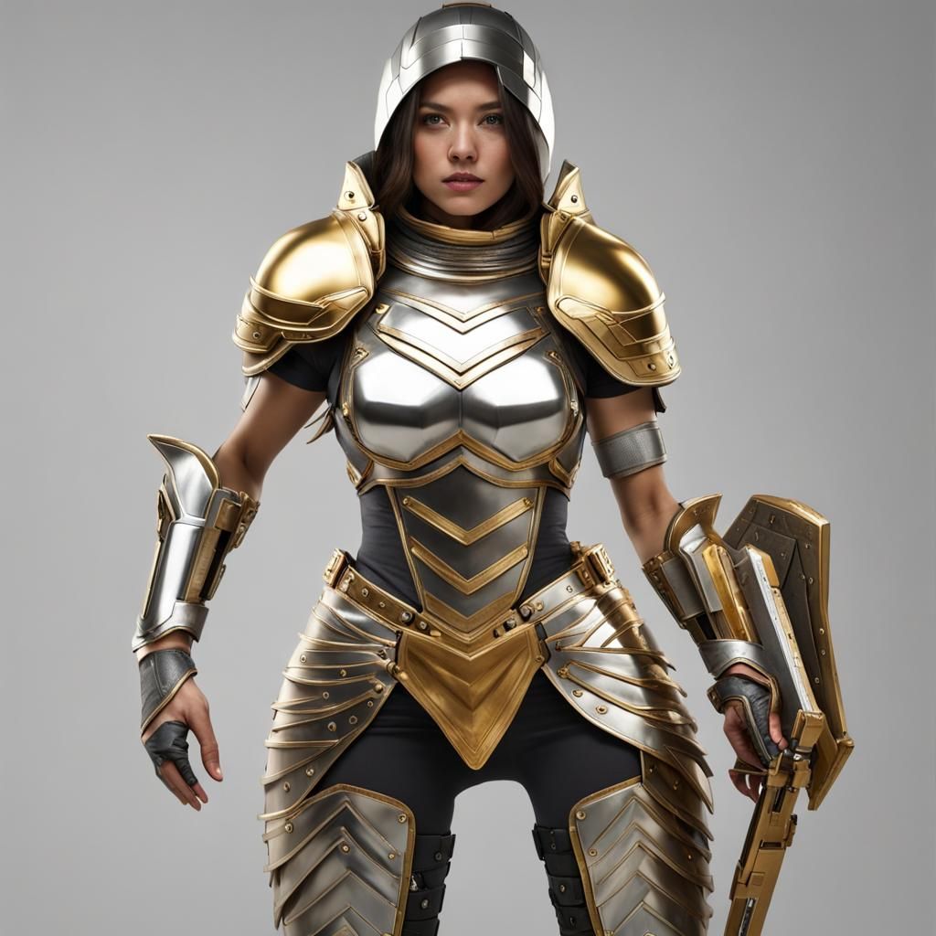 Futuristic Armored Warrior Woman in 8K