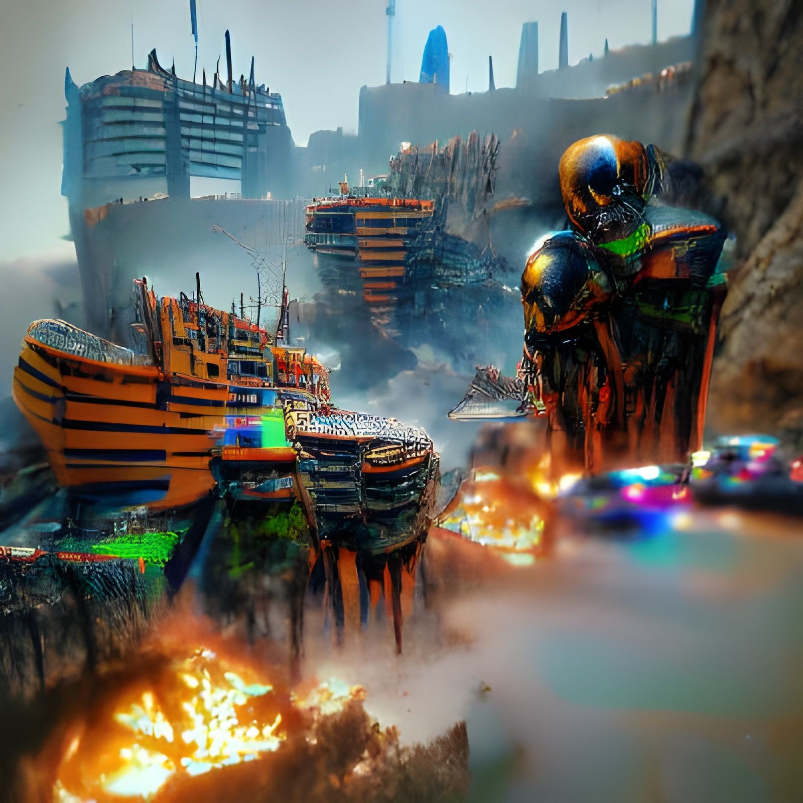 Cyberpunk City Inferno: Atomic War Aftermath