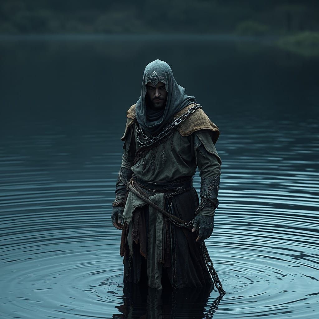 Hyperrealistic Warrior in Macabre, Twisted Realms