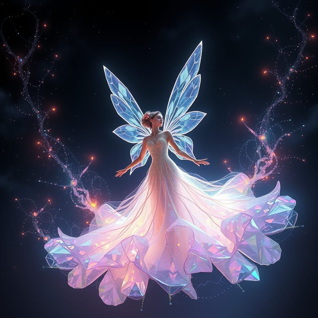 Luminous Fairy Dances in Celestial Void