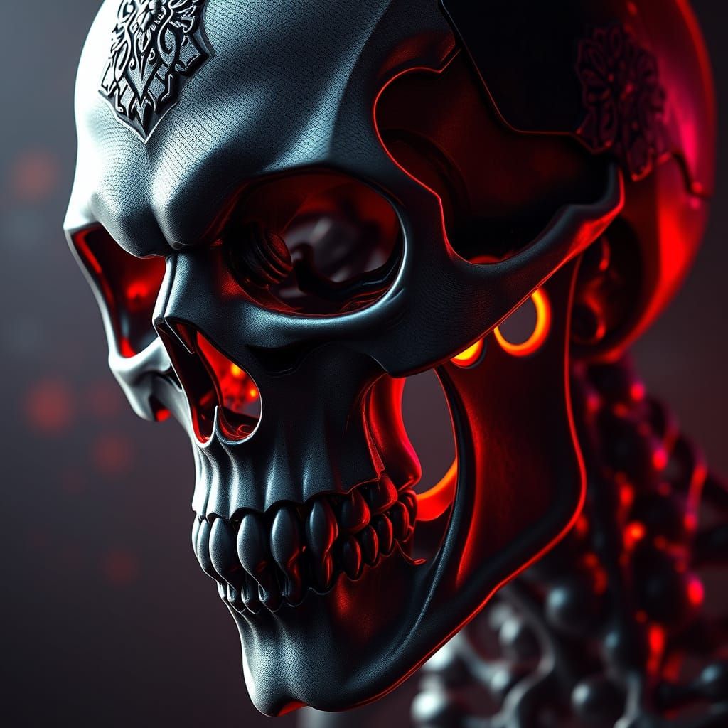 Intricate Skulls in Dark Fantasy Style