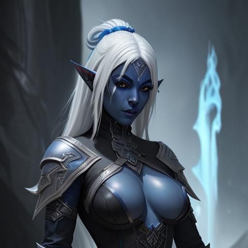 Female Dark Elf Assassin in Detailed Matte Painting