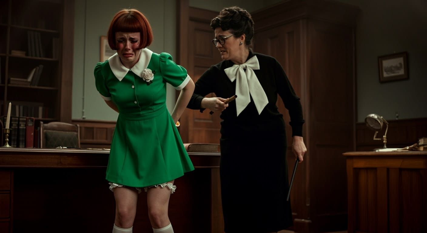 Nostalgic Schoolgirl Confrontation in Retro 1960s Style