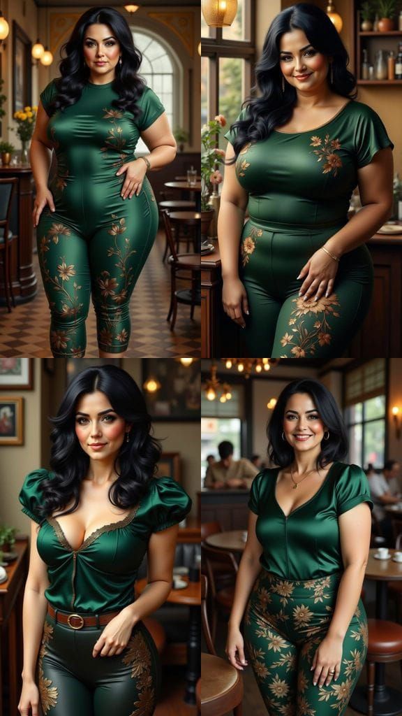 Ashkenazi Jewish Woman in Cafe, Matte Painting Style