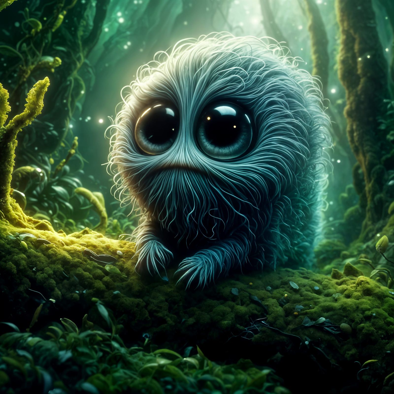 Furry Caterpillar in Tiny Forest