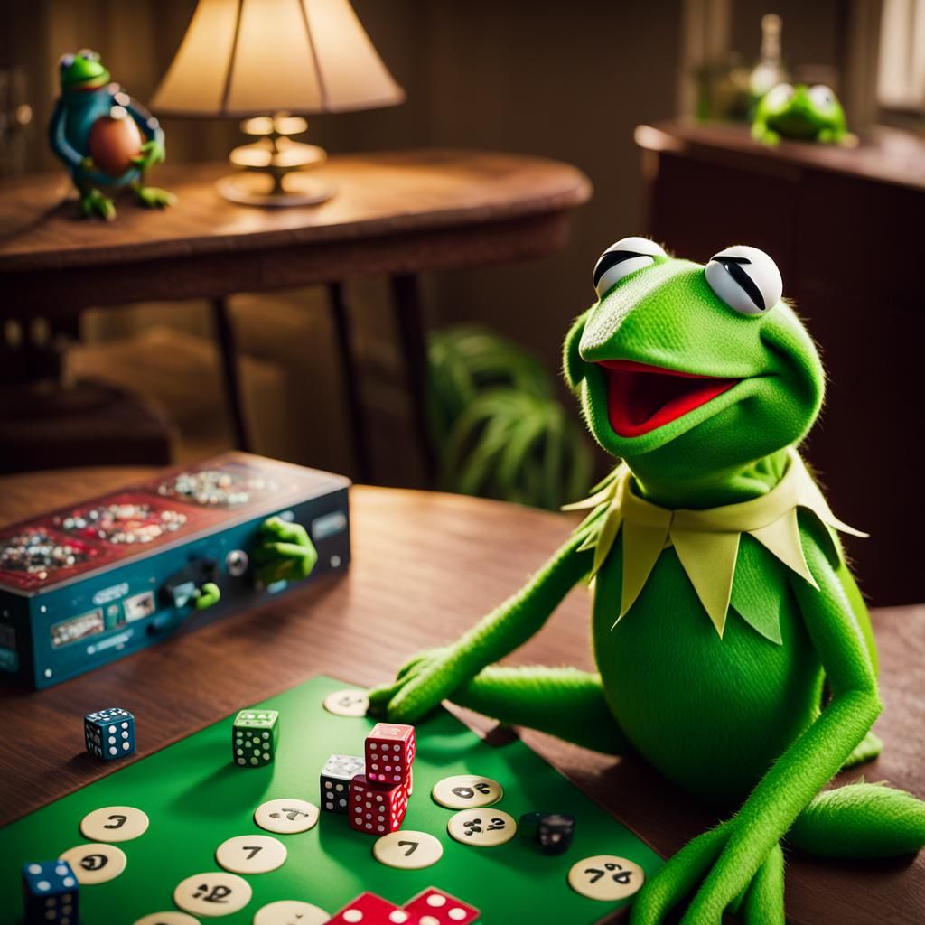 Kermit and Piggy Play a Board Game: Cinematic Still