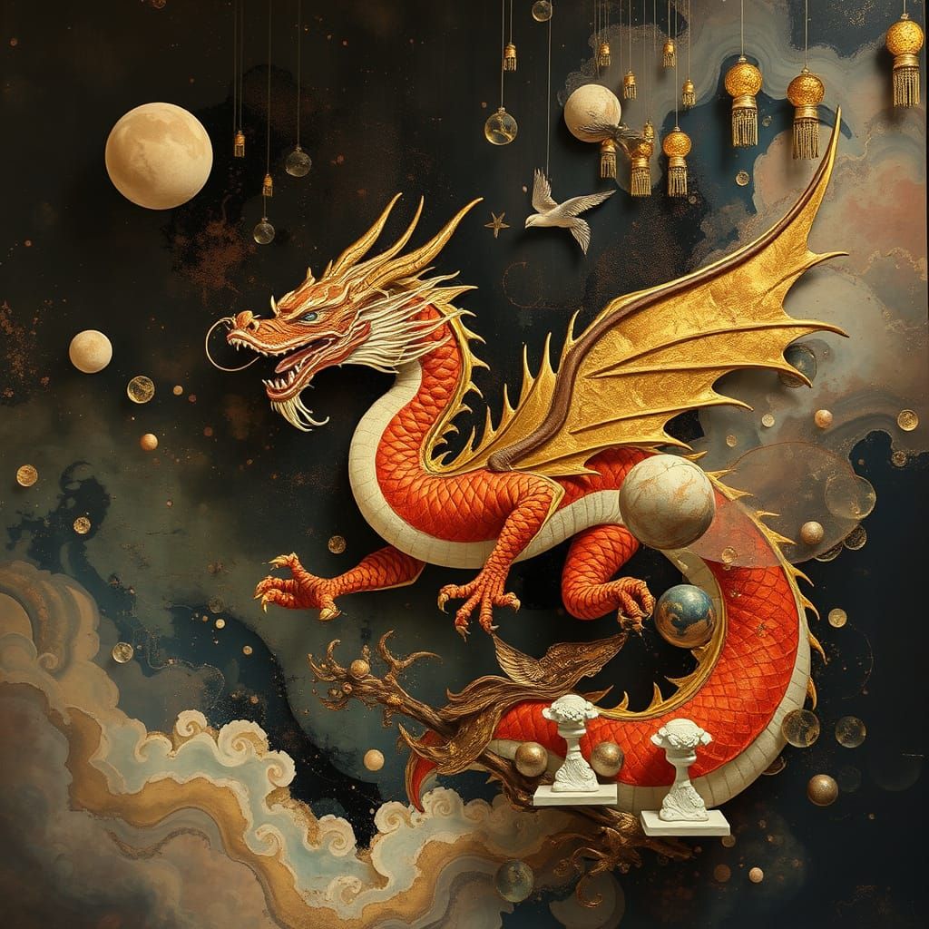 Surrealist Dragon in Elegiac Harmony