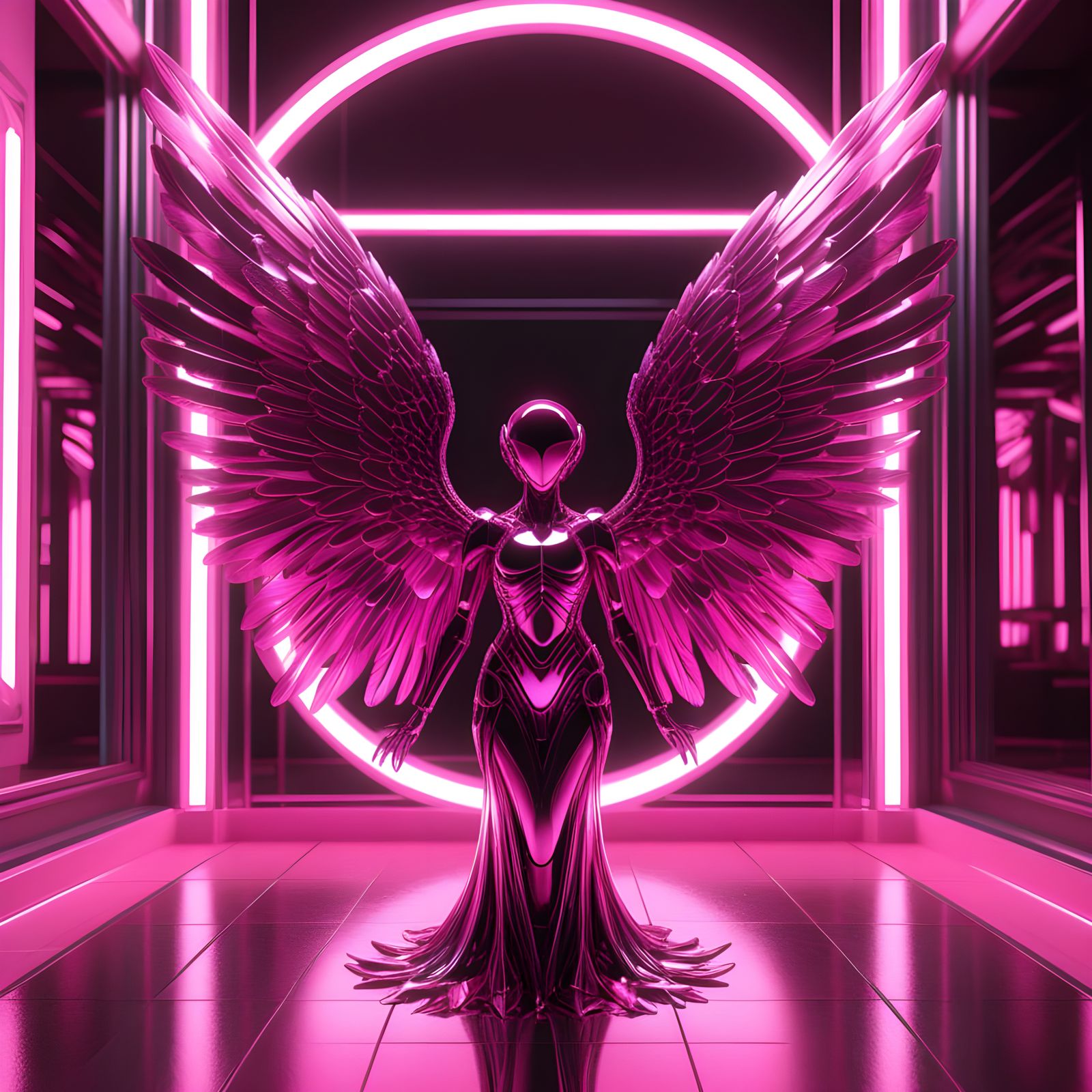 Cybernetic Angel Army with Pink Diamond Gems