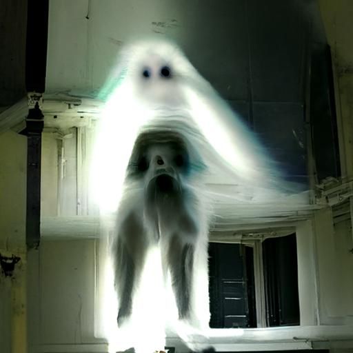 Eerie Paranormal Scene with Ghostly Figures