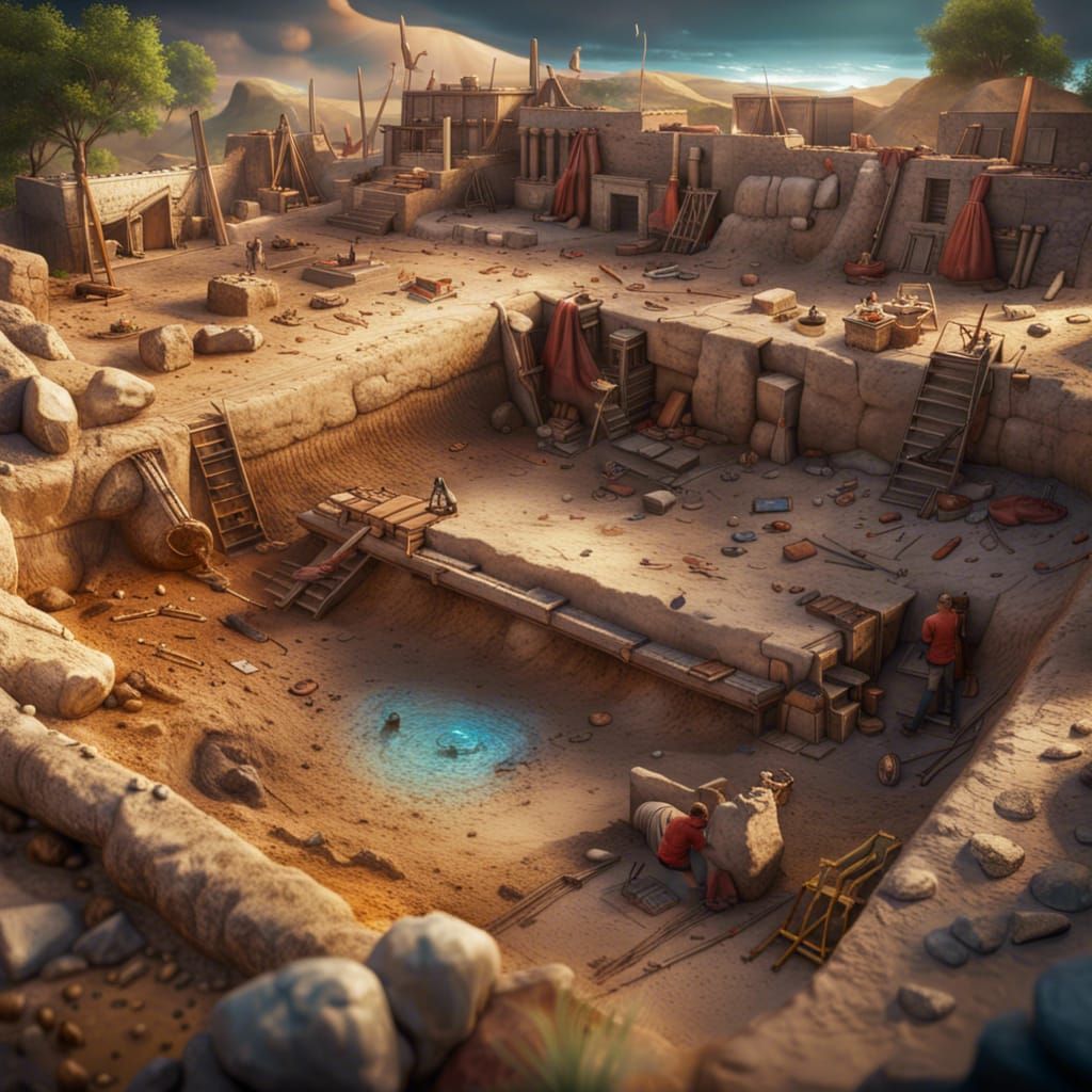 Photorealistic Archaeological Dig Site in 8K