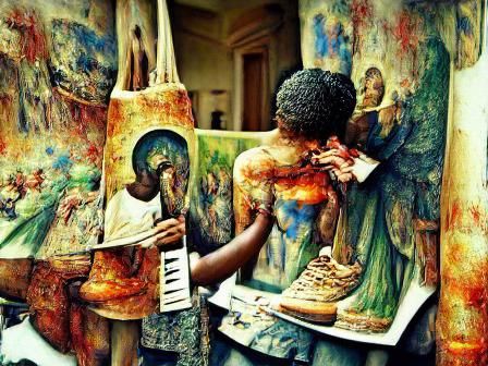 Abstract AI-Generated Art: Harmonious Color Composition