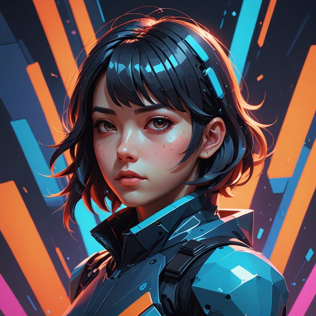 3D Polygons Interact with 2D Art Fusion