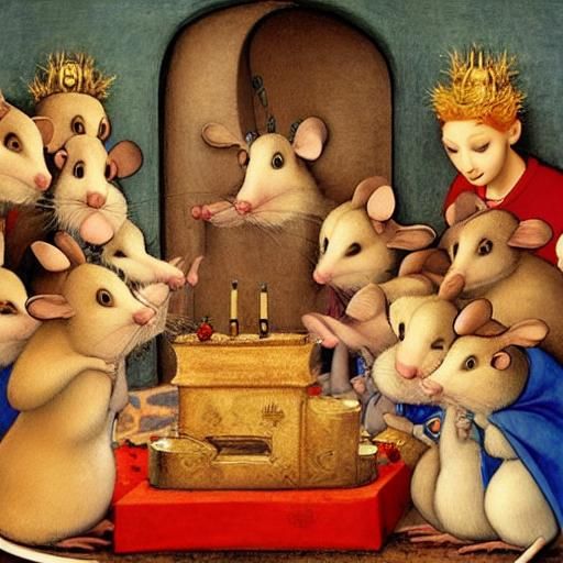 Mice Celebrate Hanukkah in Animated Renaissance Style