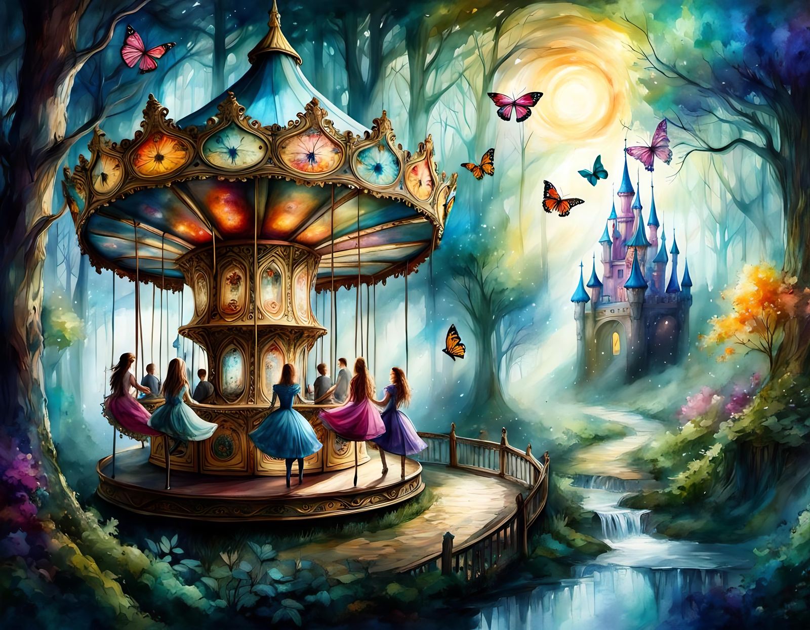 Carousel in an Enchanted Forest