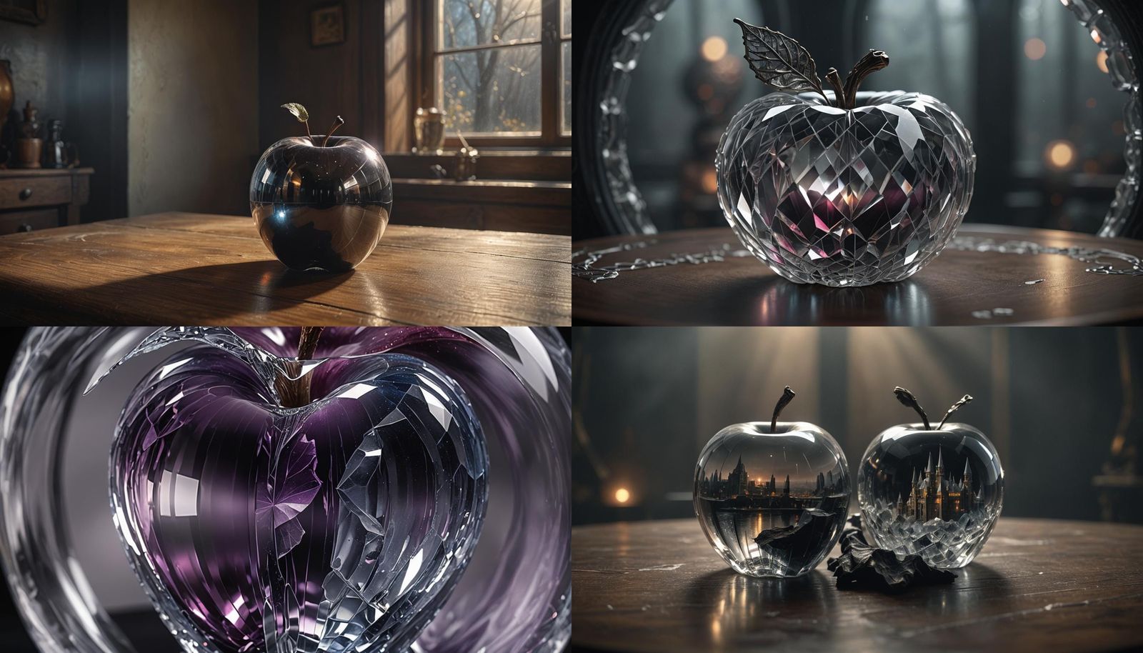 Crystal Apple with Dark Kingdom Inside