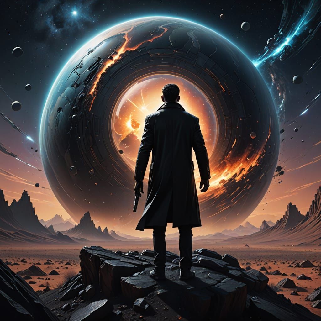 Men in Black Agent on Alien Planet Snowglobe