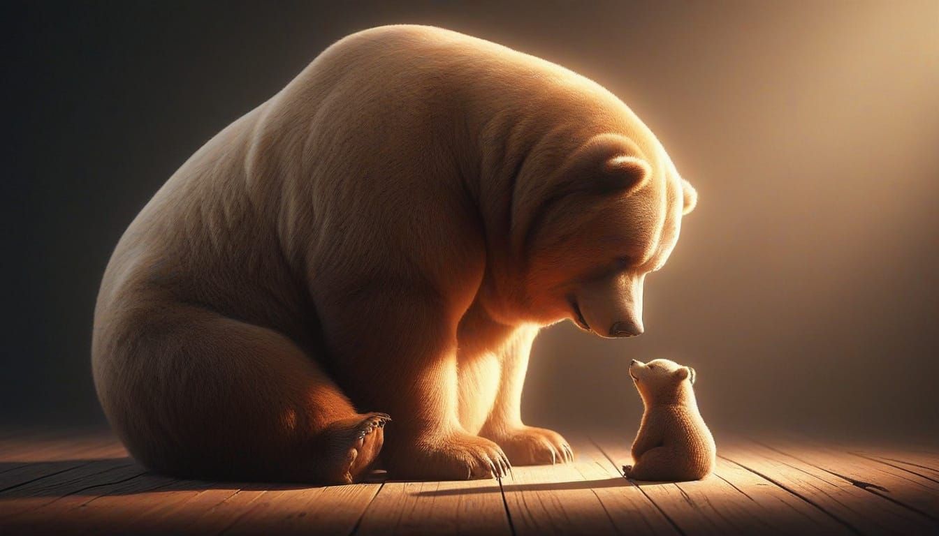 Gentle Giant Bear Tenderly Touches Little Friend's Forehead ...