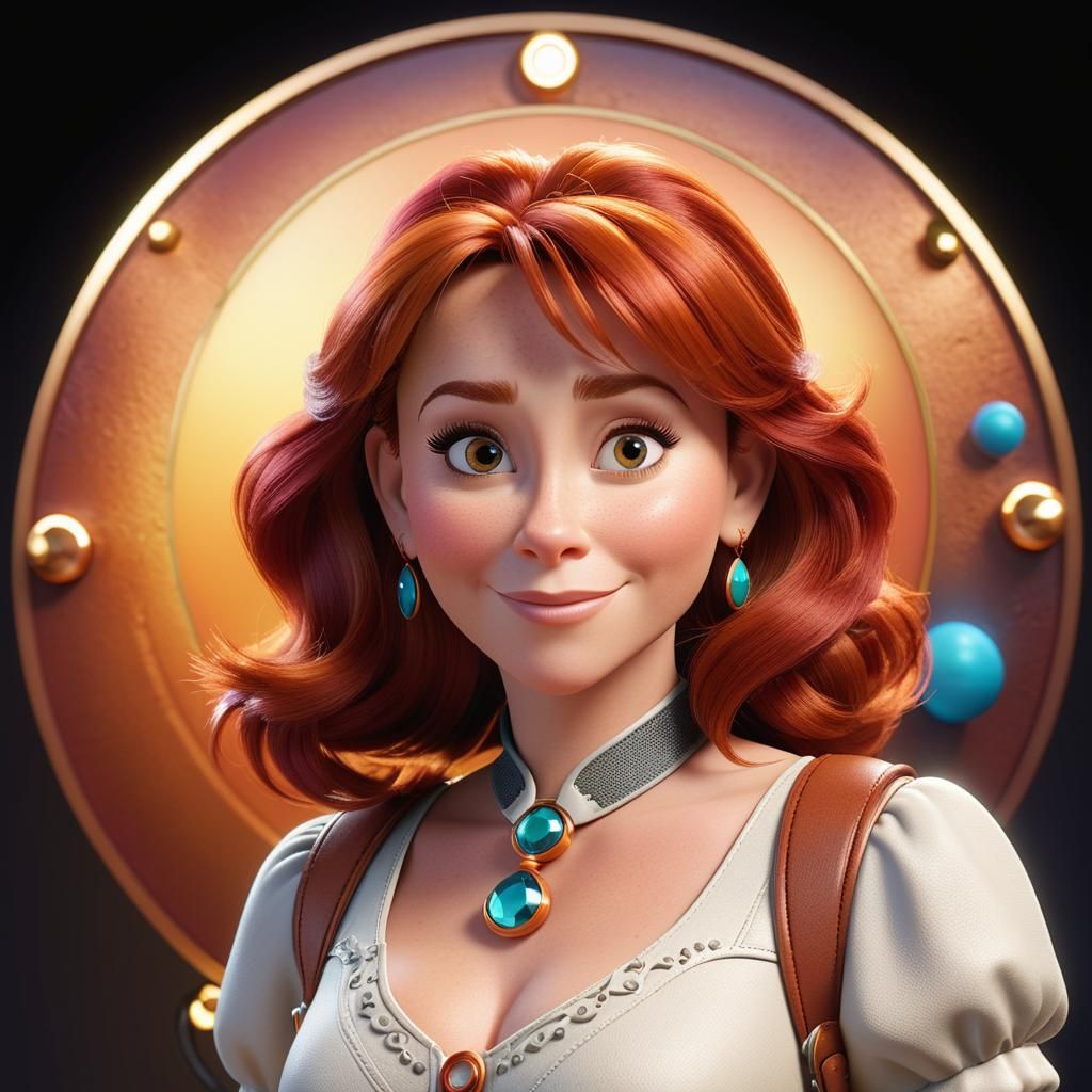 Reba McIntire Portrait in Pixar-style 3D CGI