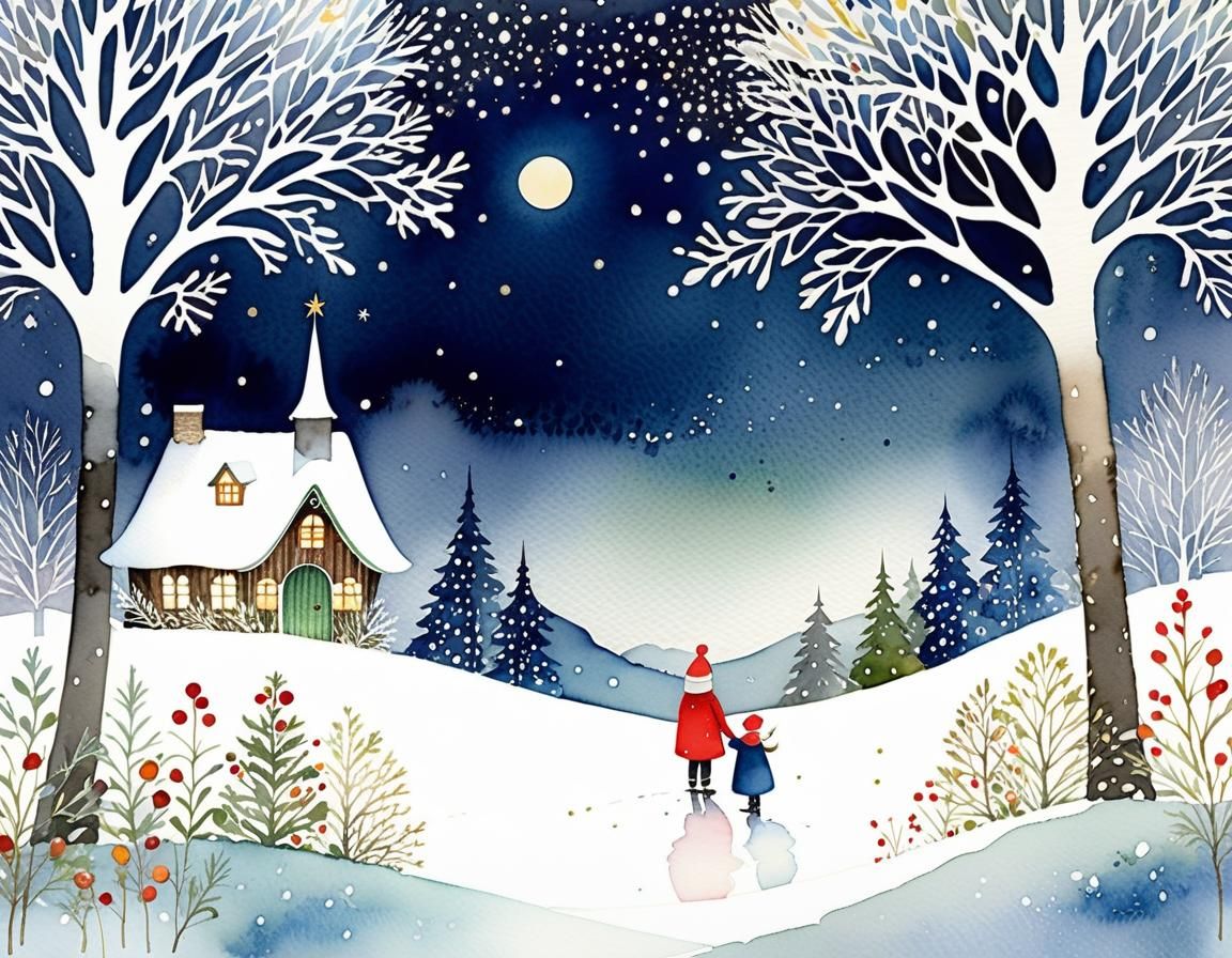 Winter Whimsy in Watercolour