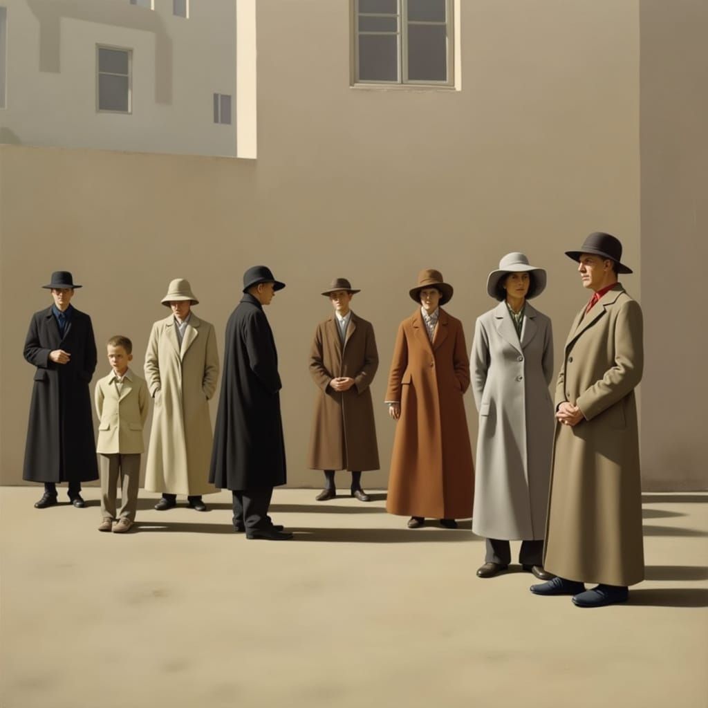 1950s Urban Stillness in Flat Style