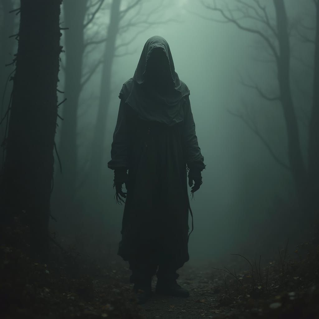 Shadowy Figure in Dark Surrealist Style