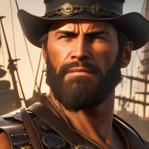 Rugged Pirate Captain Portrait in Unreal Engine 5