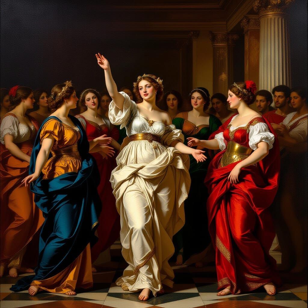 Roman Women Celebrating Saturnalia in Renaissance Style